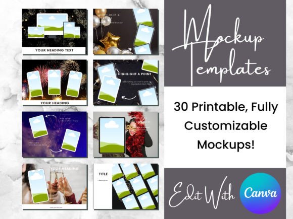 Download 30 New Years Digital Product Mockups - Digital Collection