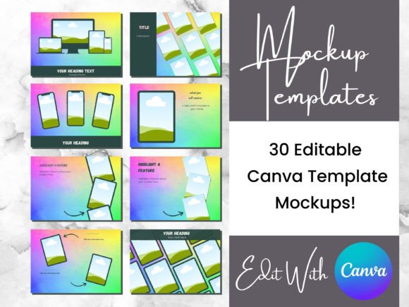 Download 15 Rainbow Digital Product Mockups - Digital Collection