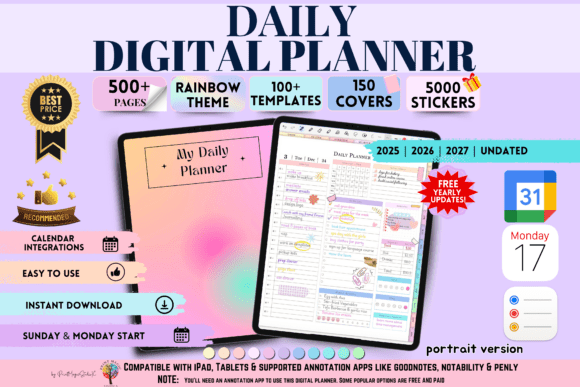 Download Daily Digital Planner (Portrait) - Digital Collection
