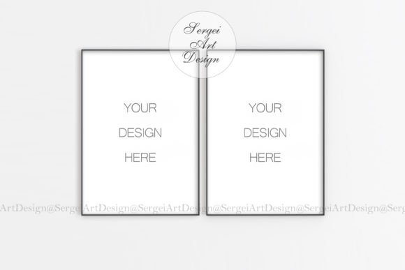 Download A4 A3 A2 Set of 2 Digital Frames Mockup - Digital Collection
